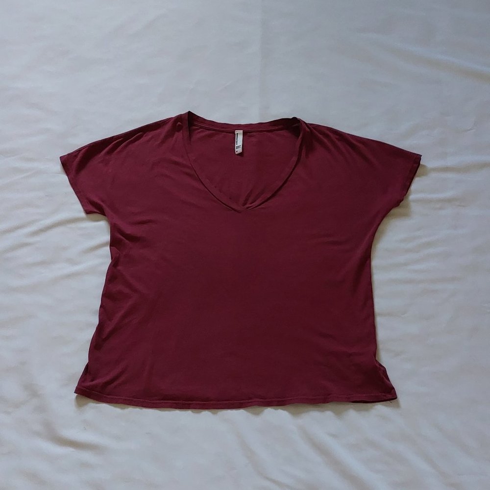American Apparel Maroon V-neck